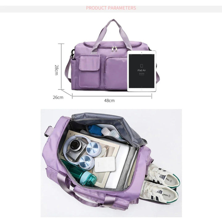 Reisetasche mit mehreren Fächern, Sport- und Fitnessstudiotasche mit separatem Schuhfach