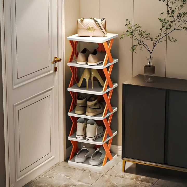 FlexiStack Skohylle – Sammenleggbar Multi-Sko Organizer for Små Plasser | Skanto