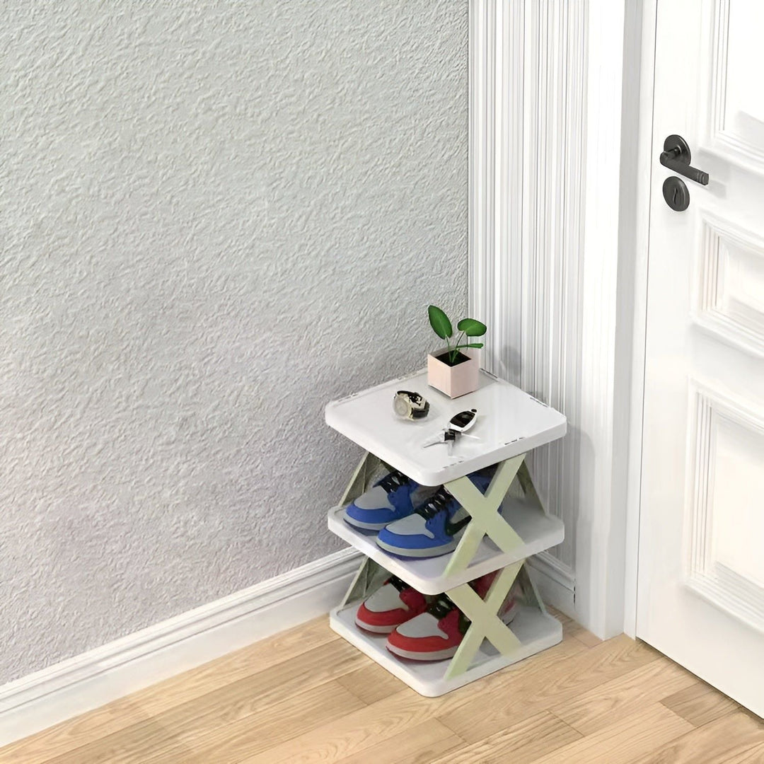FlexiStack Schuhregal – Faltbarer Schuhorganizer for mehrere Schuhe auf smallem Raum