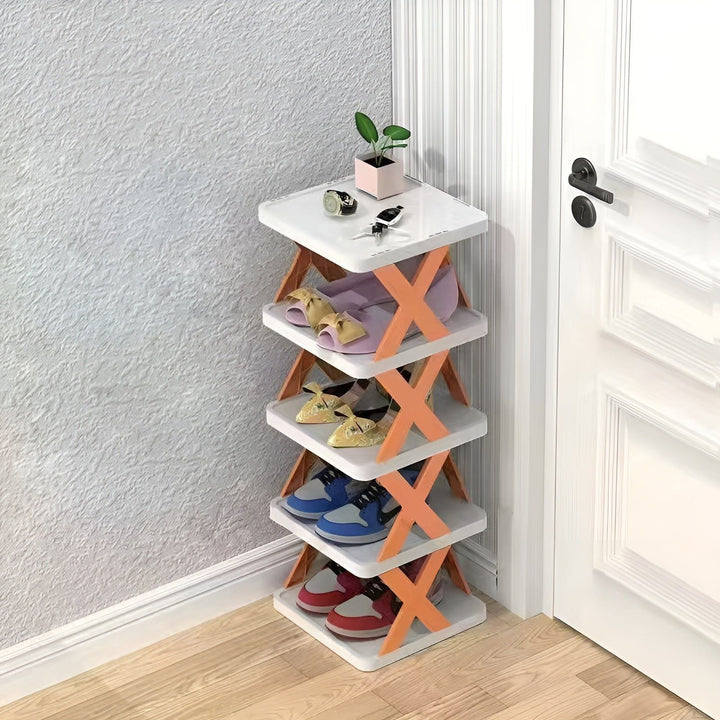 FlexiStack Skohylle – Sammenleggbar Multi-Sko Organizer for Små Plasser | Skanto