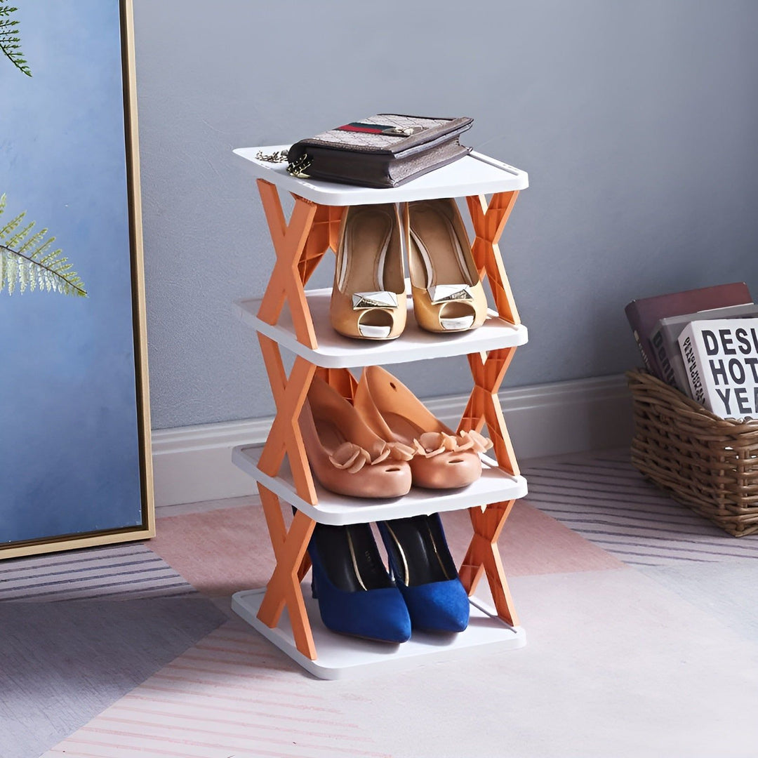 FlexiStack Skohylle – Sammenleggbar Multi-Sko Organizer for Små Plasser | Skanto