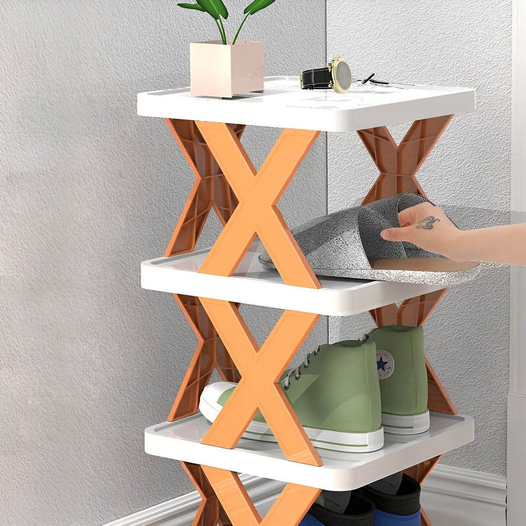 FlexiStack Schuhregal – Faltbarer Schuhorganizer for mehrere Schuhe auf smallem Raum