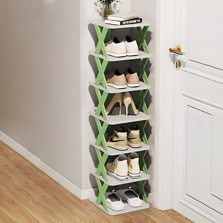 FlexiStack Skohylle – Sammenleggbar Multi-Sko Organizer for Små Plasser | Skanto