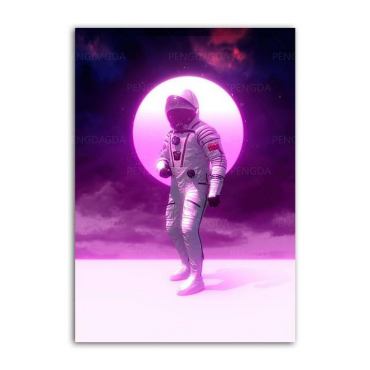 Astronout Synthwave - Lerret Veggkunst Maleri | Skanto