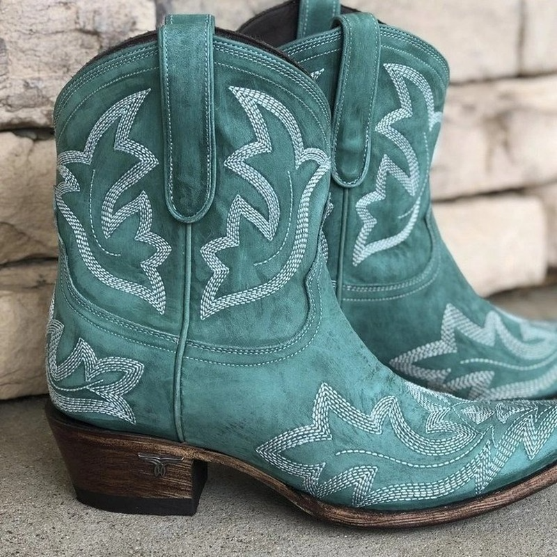 Skanto | Broderte Cowboy Støvler laget av Lær