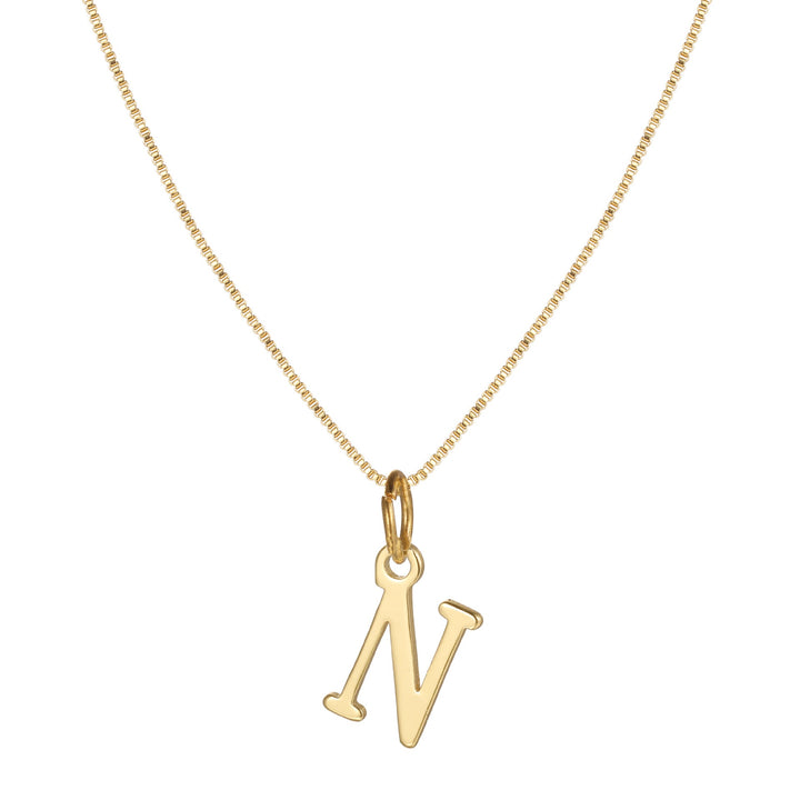 Skanto | 14k Minimal Serif Initial Halskjede
