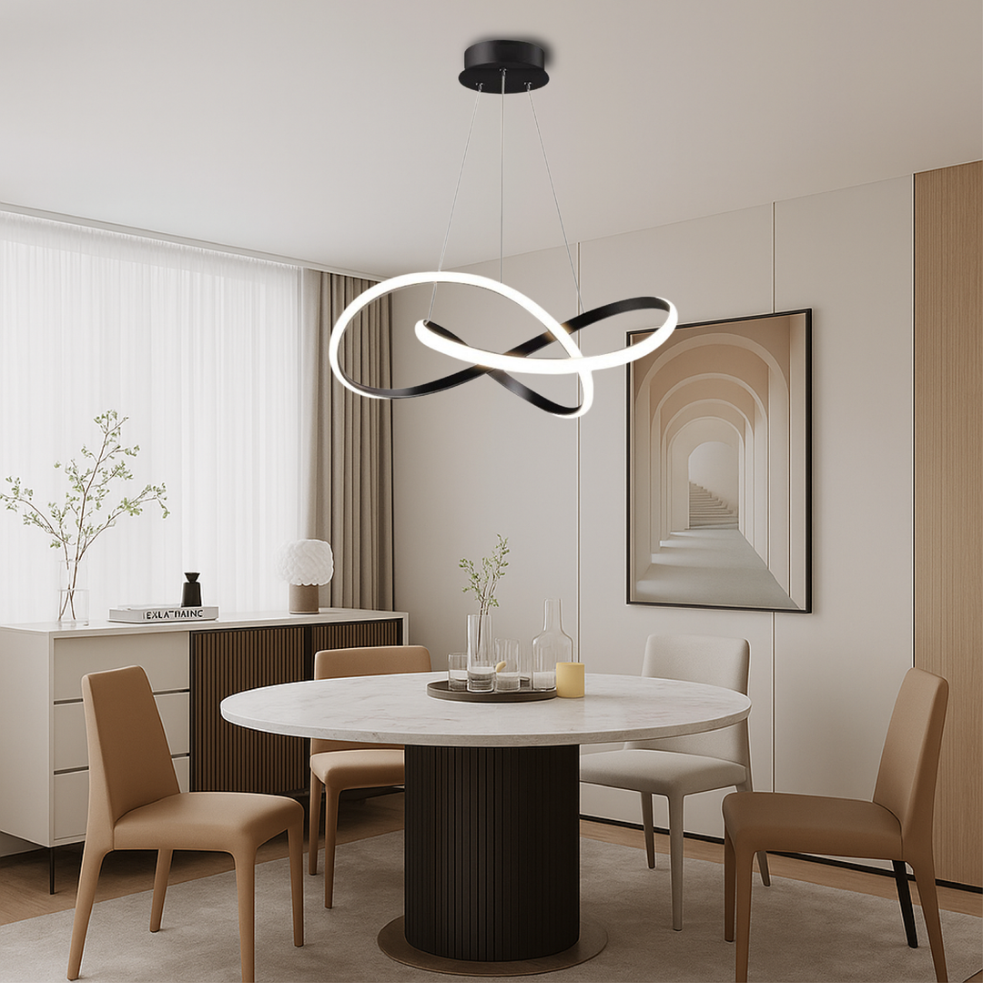 Skanto | Moderne Pendellampe Spisestue Aluminium Svart