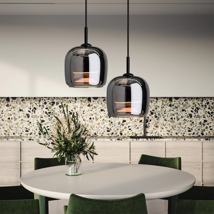 Skanto | Nordisk svart glasspendellampe med LED