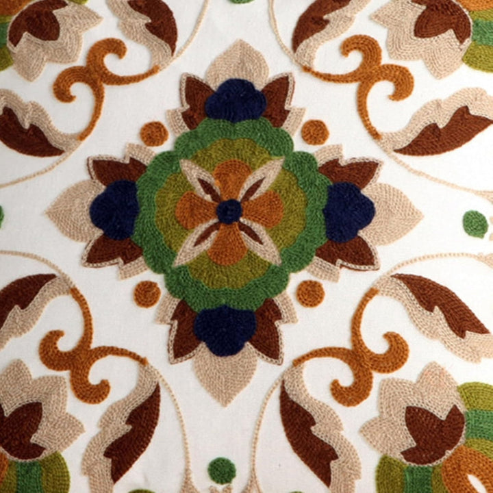 Skanto | Fleur Klassisk Broderi Fyrkantet Sofa Putetrekk