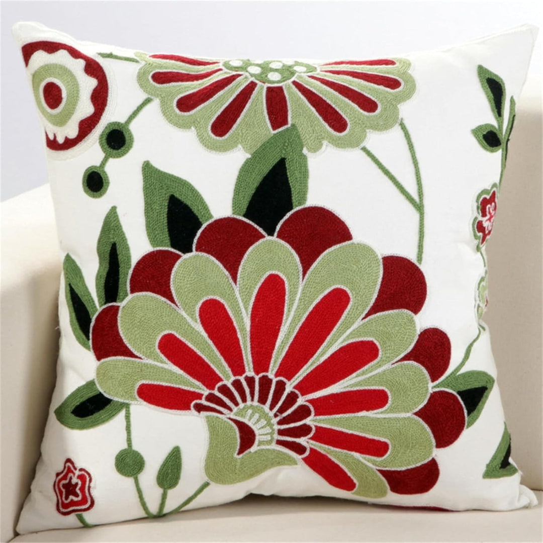 Skanto | Fleur Klassisk Broderi Fyrkantet Sofa Putetrekk