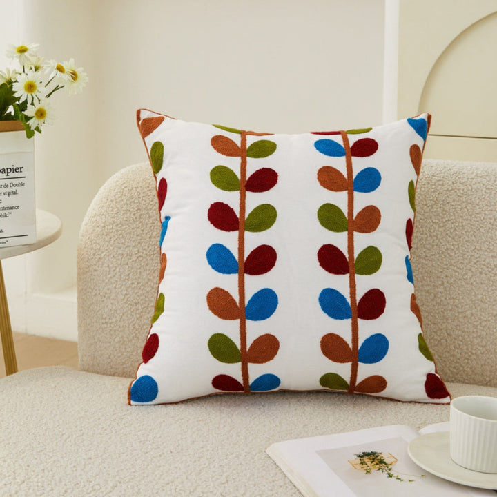 Skanto | Fleur Klassisk Broderi Fyrkantet Sofa Putetrekk