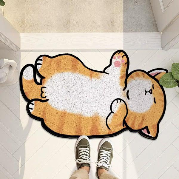 Napping Ballsy Cat Antiskli Dørmatte Teppe | Skanto
