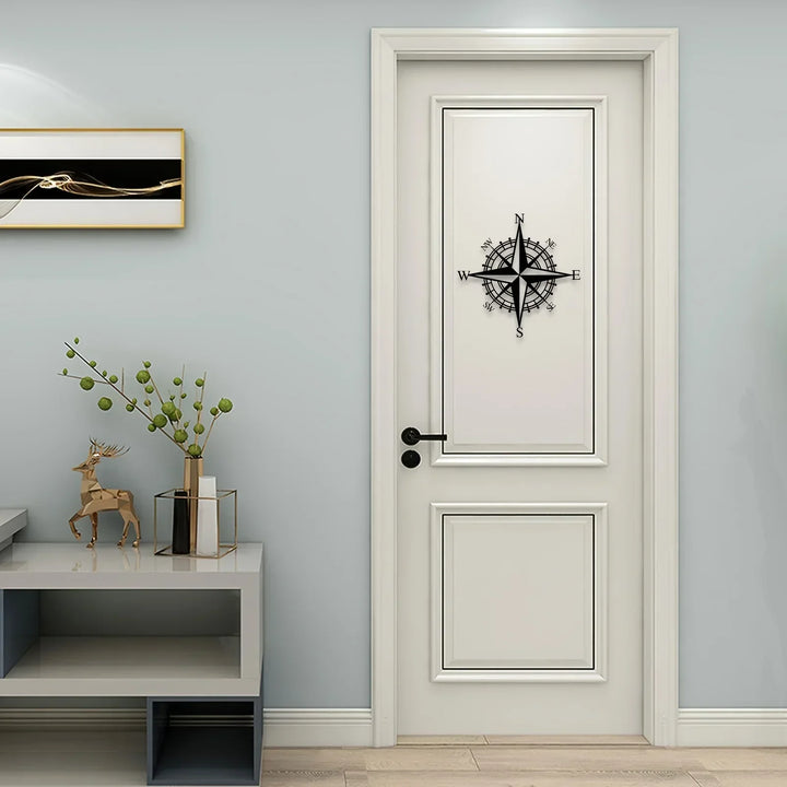 Nautisk Kompassrose Jern Kunst Veggkunst 3D Metall Skulptur Veggdekorasjon For Stue Spisestue Kreativ Moderne Nordisk Hjem Kontor Dekor | Skanto