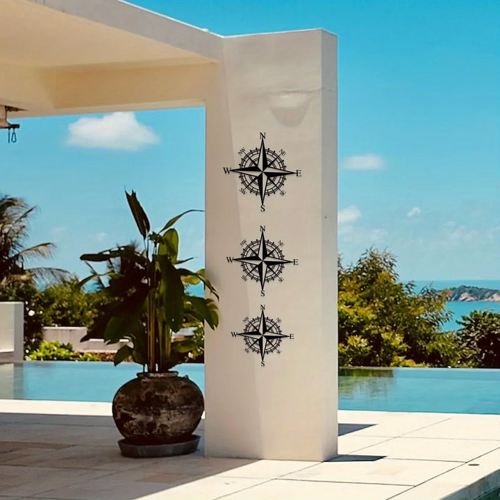 Nautisk Kompassrose Jern Kunst Veggkunst 3D Metall Skulptur Veggdekorasjon For Stue Spisestue Kreativ Moderne Nordisk Hjem Kontor Dekor | Skanto