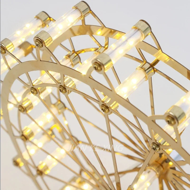 LED Ferris Wheel Skrivebord Lampe, Dekorativ Belysning med Musikkfunksjon, Retro Skrivebord Lys for Hjem | Skanto