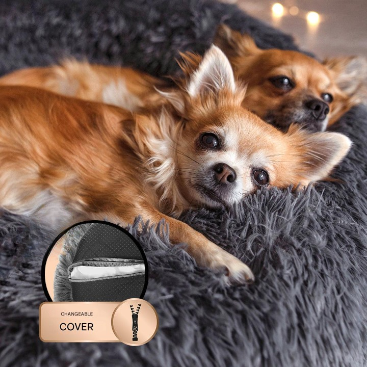 Skanto | FluffyNest Komfort Hundeseng – Ortopedisk Plysj Sovepute for Hunder