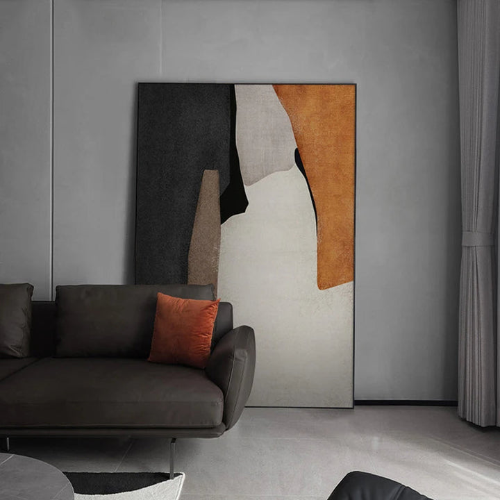 Nøytrale farger Fet fargeblokk Abstrakt veggkunst Fin kunst lerrettrykk Bilder for moderne stue soverom vestibyle kunstdekor | Skanto