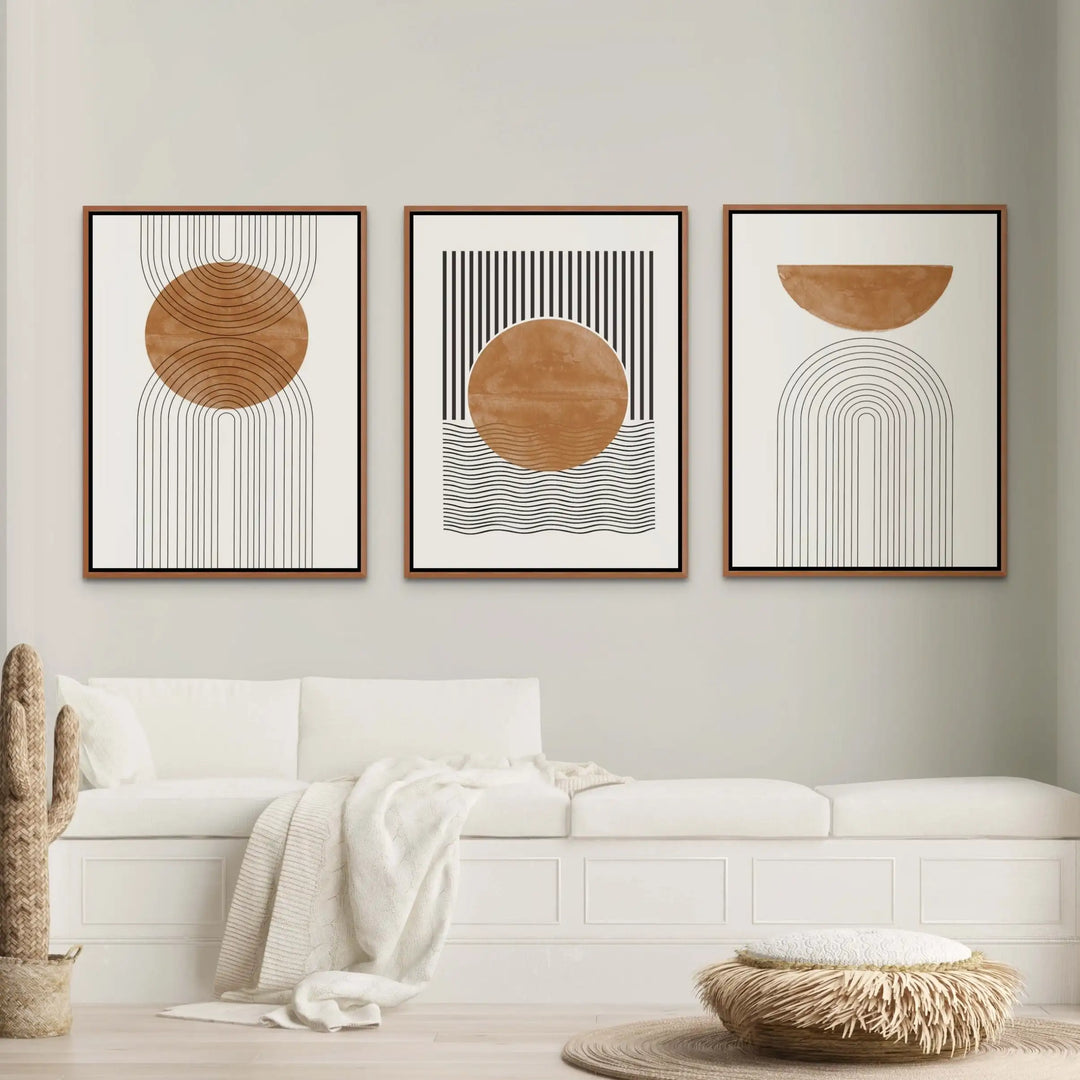 Nøytrale farger Geometrisk veggkunst Fin kunst Lerretstrykk Minimalsitisk bilder For Moderne stue Spisestue Soverom Kunst Dekor | Skanto