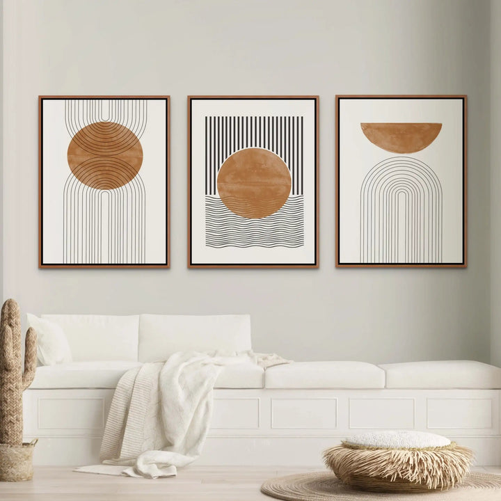 Nøytrale farger Geometrisk veggkunst Fin kunst Lerretstrykk Minimalsitisk bilder For Moderne stue Spisestue Soverom Kunst Dekor | Skanto