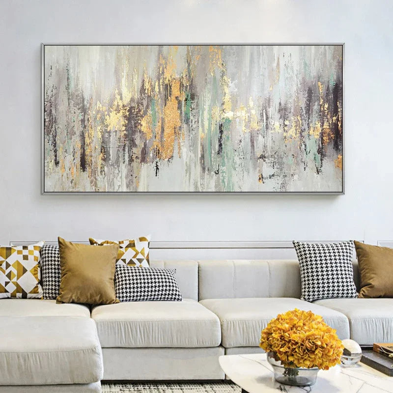 Neutral Colors Vintage Abstract Green Beige Gray Wall Art Fine Art Canvas Prints Modern Picture For Living Room Bedroom Art Decor | Skanto