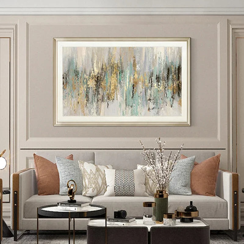 Neutral Colors Vintage Abstract Green Beige Gray Wall Art Fine Art Canvas Prints Modern Picture For Living Room Bedroom Art Decor | Skanto