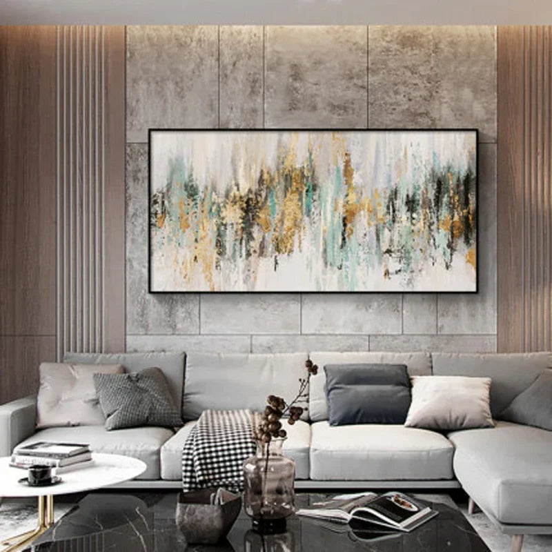 Neutral Colors Vintage Abstract Green Beige Gray Wall Art Fine Art Canvas Prints Modern Picture For Living Room Bedroom Art Decor | Skanto