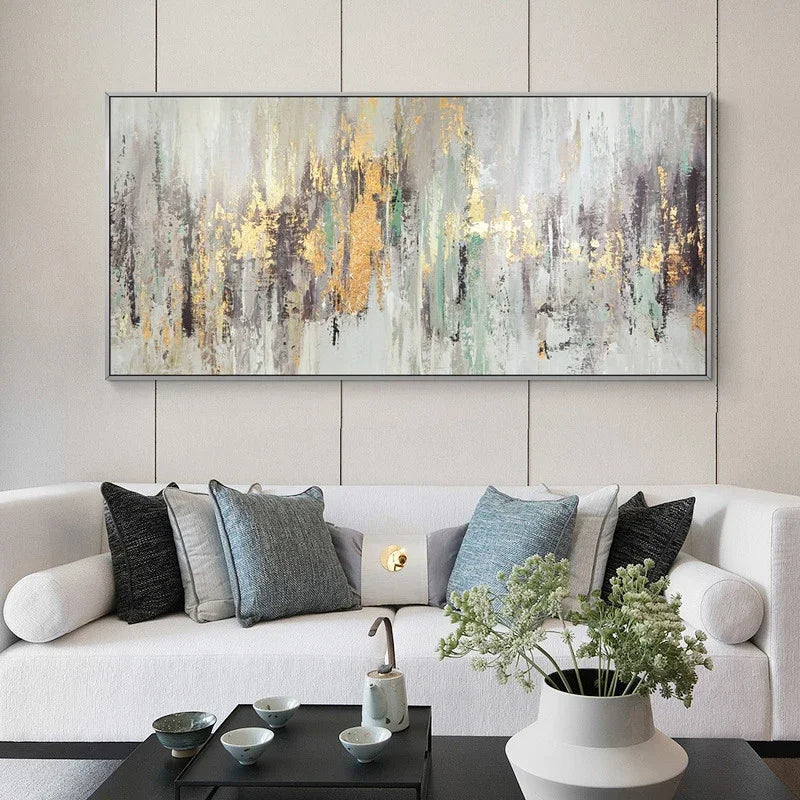 Neutral Colors Vintage Abstract Green Beige Gray Wall Art Fine Art Canvas Prints Modern Picture For Living Room Bedroom Art Decor | Skanto