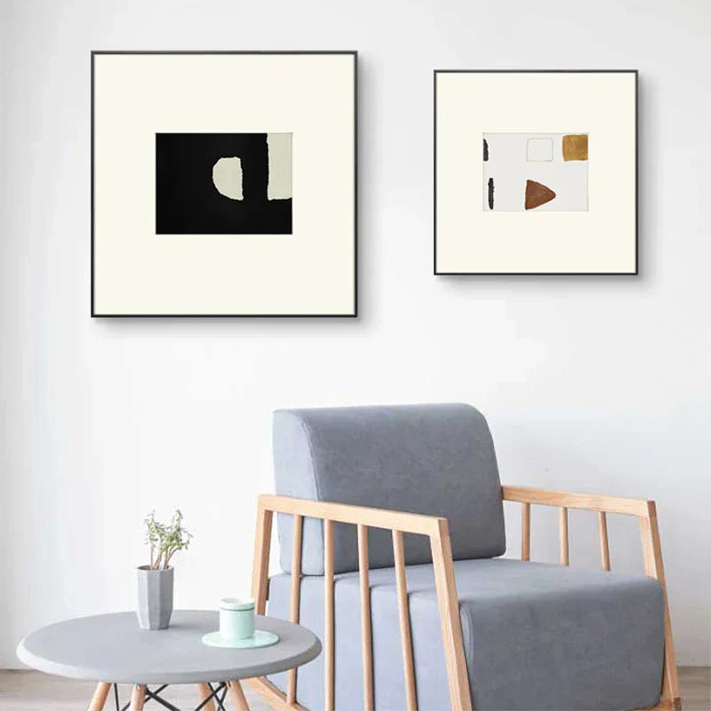 Nøytrale toner Minimalistisk Abstrakt Nordisk Veggkunst Fin Kunst Lerretstrykk Kvadratformat Bilder For Stue Soverom Kunst For Moderne Interiører | Skanto