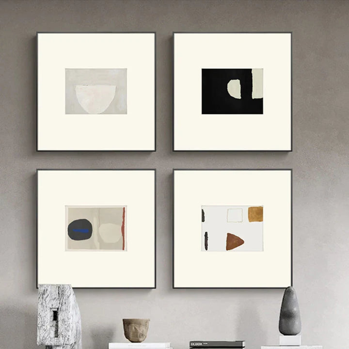 Nøytrale toner Minimalistisk Abstrakt Nordisk Veggkunst Fin Kunst Lerretstrykk Kvadratformat Bilder For Stue Soverom Kunst For Moderne Interiører | Skanto