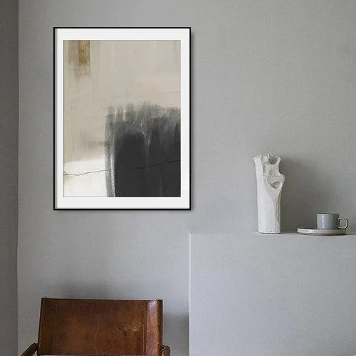 Beige Gray Black Scandinavian Abstract Wall Art Fine Art Canvas Prints Beige Gray Pictures for Minimalist Living Room Art for Modern Interiors | Skanto