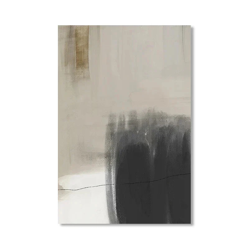 Beige Grå Sort Skandinavisk Abstrakt Veggkunst Fine Art Lerretstrykk Beige Grå Bilder For Minimalistisk Stuekunst For Samtidsinteriør | Skanto
