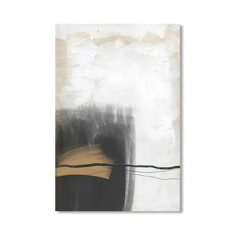 Beige Grå Sort Skandinavisk Abstrakt Veggkunst Fine Art Lerretstrykk Beige Grå Bilder For Minimalistisk Stuekunst For Samtidsinteriør | Skanto