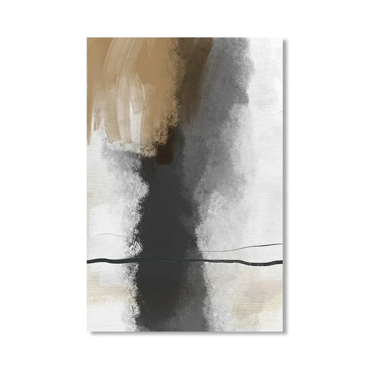 Beige Gray Black Scandinavian Abstract Wall Art Fine Art Canvas Prints Beige Gray Pictures for Minimalist Living Room Art for Modern Interiors | Skanto