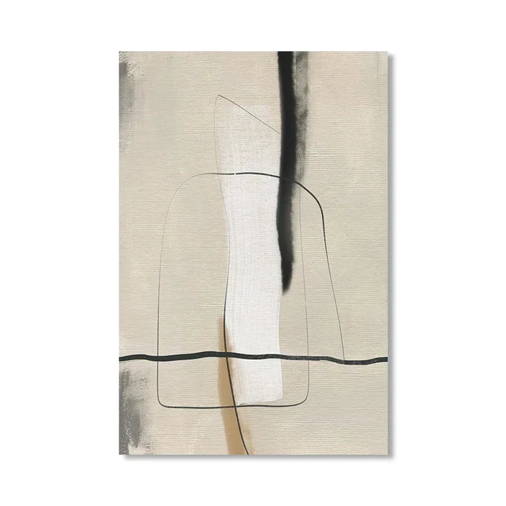 Beige Grå Sort Skandinavisk Abstrakt Veggkunst Fine Art Lerretstrykk Beige Grå Bilder For Minimalistisk Stuekunst For Samtidsinteriør | Skanto