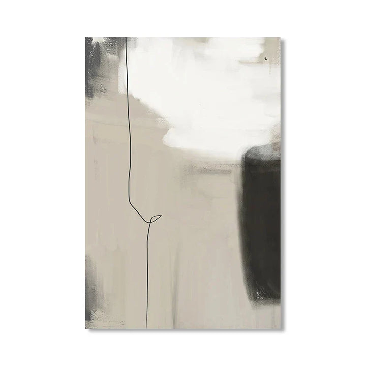 Beige Grå Sort Skandinavisk Abstrakt Veggkunst Fine Art Lerretstrykk Beige Grå Bilder For Minimalistisk Stuekunst For Samtidsinteriør | Skanto