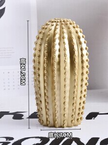 Skanto | Ny nordisk stil gylden eller hvit kaktus ornament hjemmeinnredning harpiks vakker kaktusfigur håndlaget simulasjonsplante for hjem og butikk