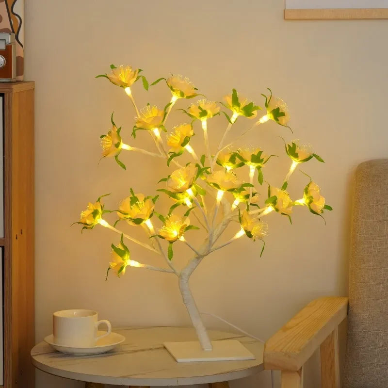 LED Tre Bordlampe – Romantisk Dekorativ Lys, Varmt Lys, Perfekt for Stue og Soverom | Skanto