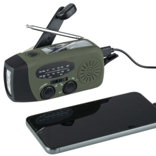 Skanto | Nødradio PowerSafe Mini – Kompakt nødradio med lommelykt og powerbank