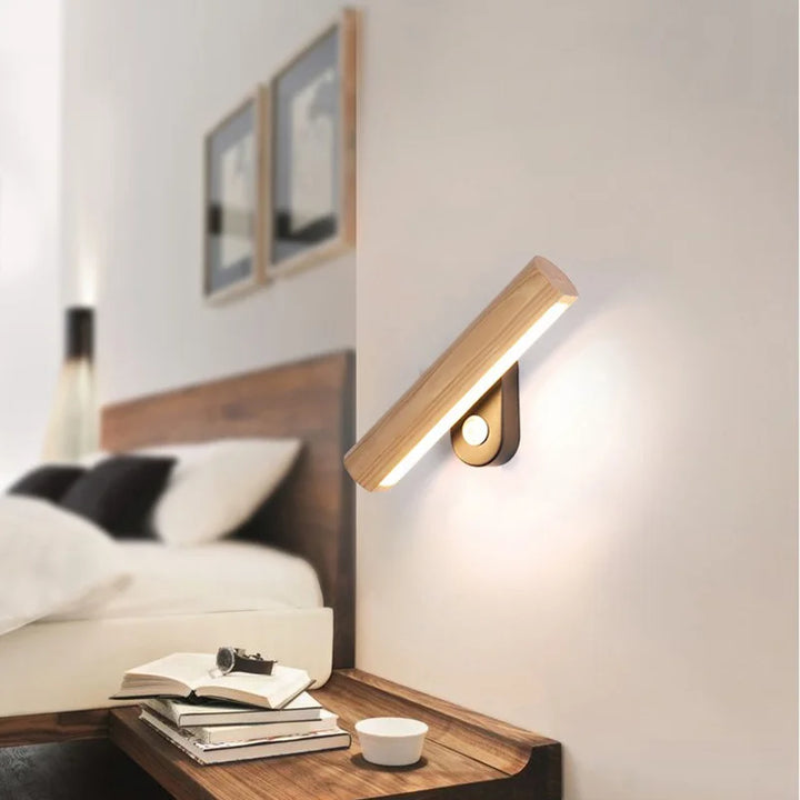 LED Vegglampe laget av tre – Moderne vegglampe for soverom | Skanto