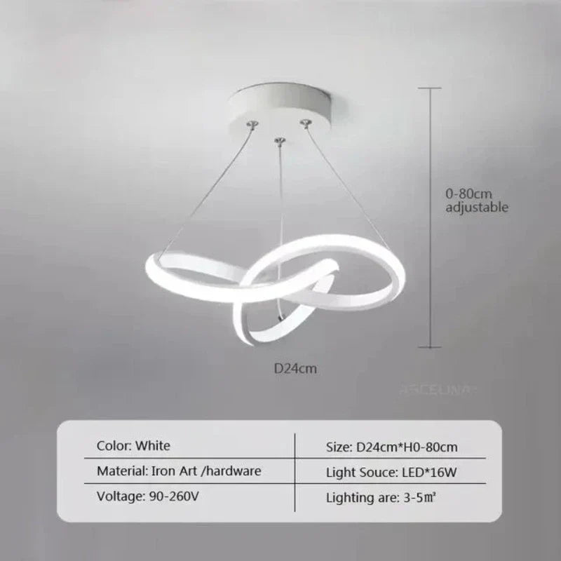 LumiWave LED-taklampe | Energieeffektiv designlampe for stue, soverom & kjøkken | Moderne LED-belysning