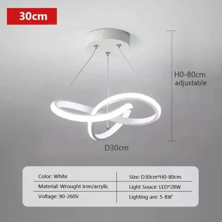 LumiWave LED-taklampe | Energieeffektiv designlampe for stue, soverom & kjøkken | Moderne LED-belysning