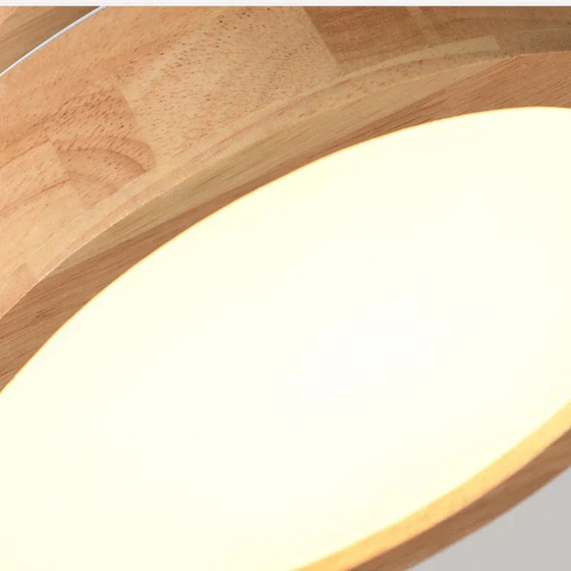 Round Wooden Scandinavian Ceiling Lamp - NordicLuxe | Skanto