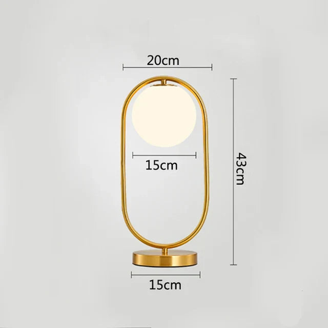 Nordic LED bordlampe med glasskule – Minimalistisk design for stue og soverom | Skanto