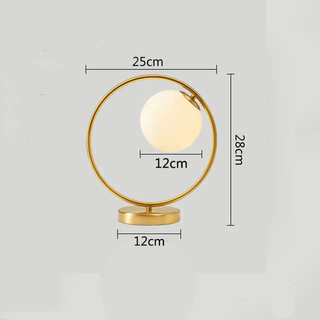 Nordic LED bordlampe med glasskule – Minimalistisk design for stue og soverom | Skanto