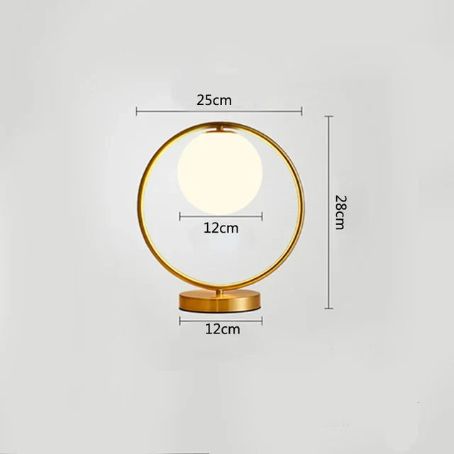 Nordic LED bordlampe med glasskule – Minimalistisk design for stue og soverom | Skanto