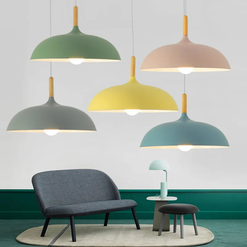 Moderne taklampe eiketre | Skandinavisk pendellampe for stuen | Skanto