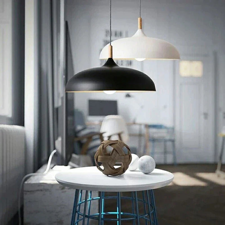 Moderne taklampe eiketre | Skandinavisk pendellampe for stuen | Skanto