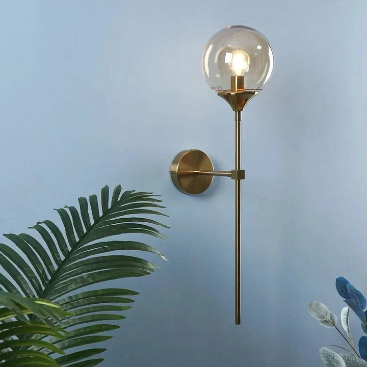 Skanto | Skandinavisk Glassvegglampe med Varm LED Lys