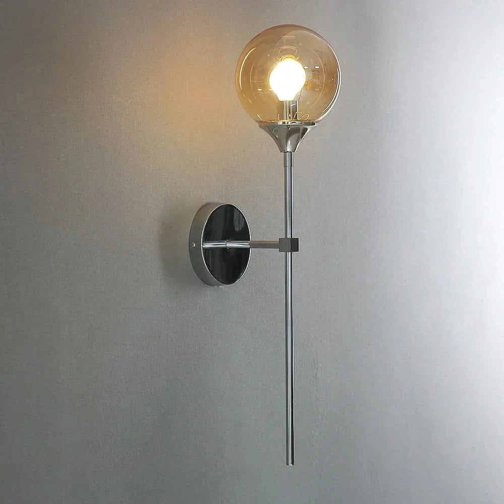 Skanto | Skandinavisk Glassvegglampe med Varm LED Lys