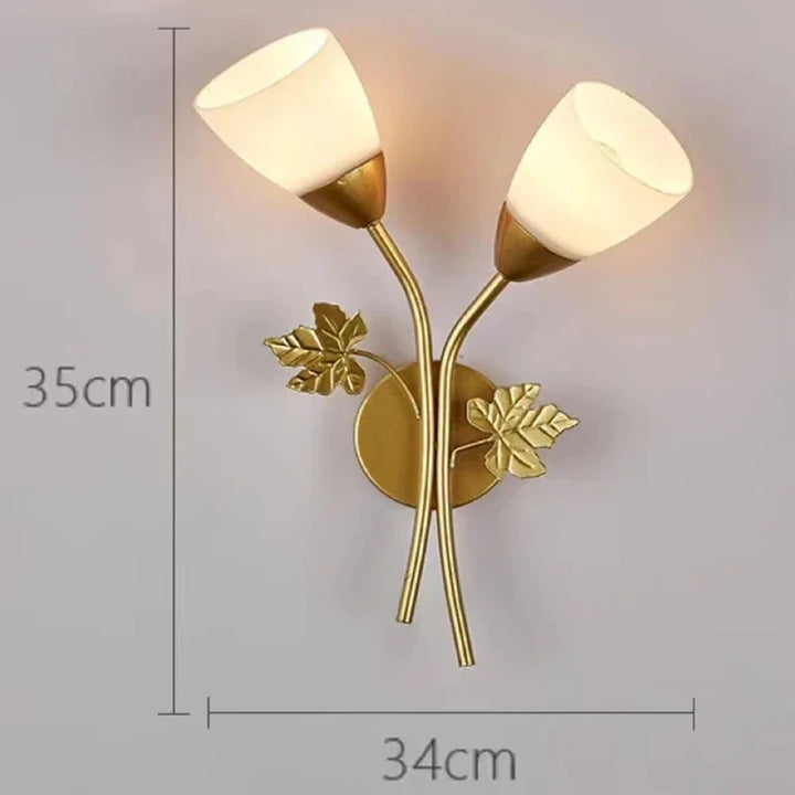 Krav vegglampe i vintage-stil med bladmotiv – LED-lampe for gang og stue | Skanto